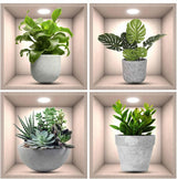 Pegatinas de Plantas 3D Vivas, Decoración Botanical, Modelo X