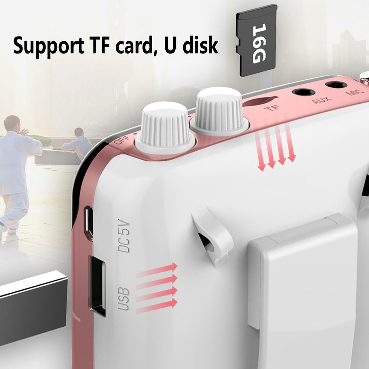 Amplificador de Voz Portátil para Profesores, 2400mAh, Recargable