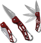 Cuchillo plegable, hoja súper afilada de 2.2 pulgadas, Rojo