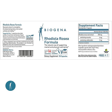 Suplemento Rhodiola Rosea natural para el cuerpo y la mente