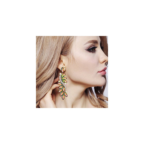Aretes colgantes con diseño de flores para mujer