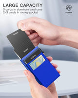 Porta tarjetas RFID YESIIW con bolsillo para dinero y monedas