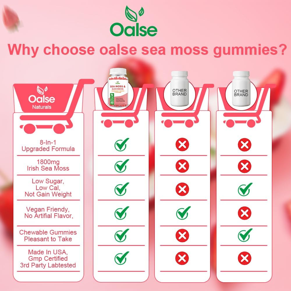 Gominolas de Sea Moss con Vitaminas, 8 en 1, 1 paquete