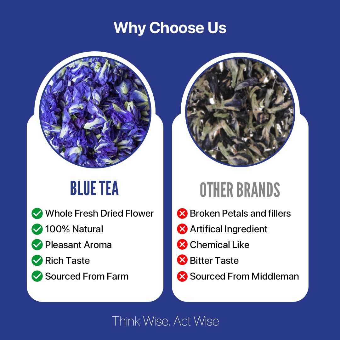 Té de flor de guisante, marca BLUE TEA, antioxidante, 120 tazas