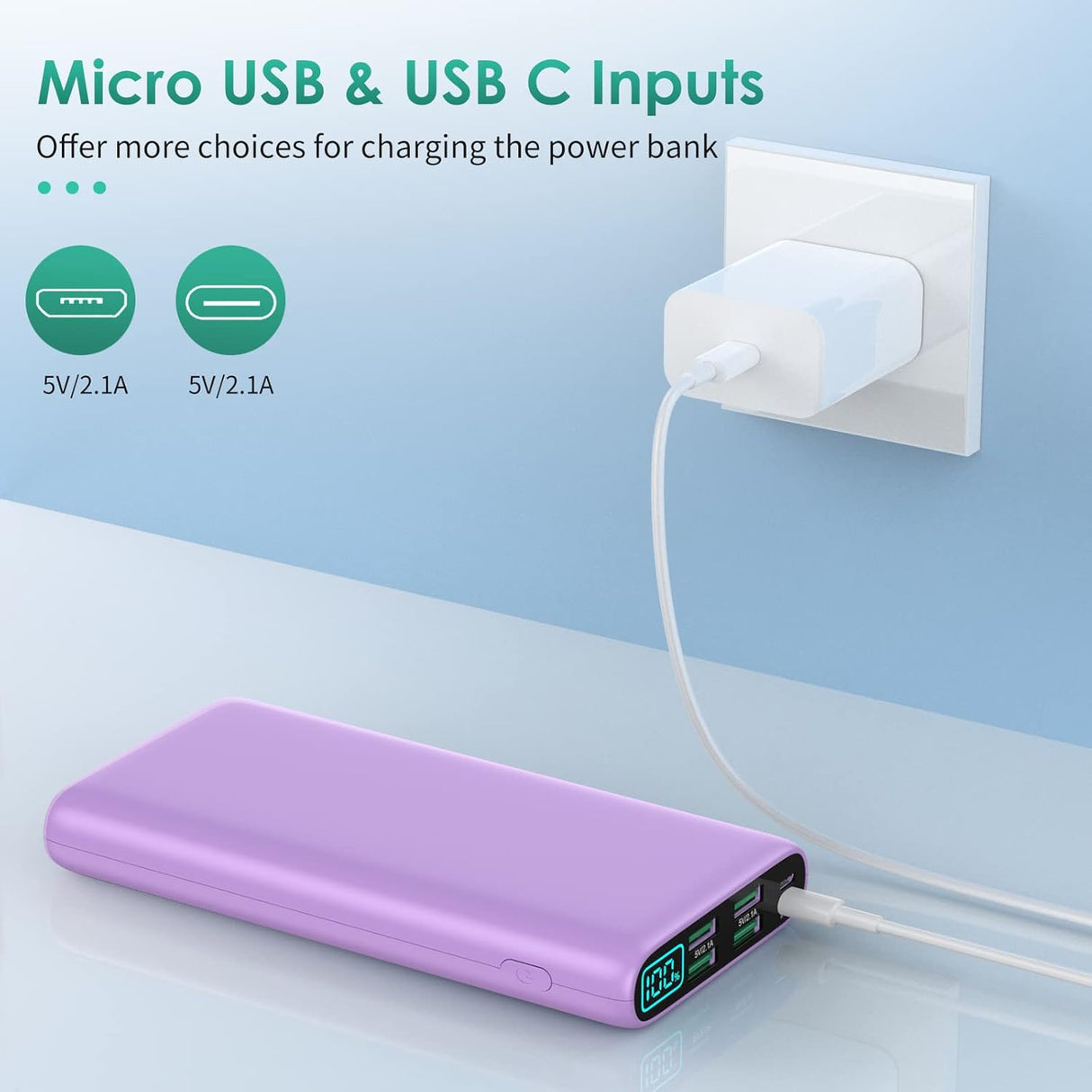 Cargador portátil de 38800 mAh pantalla LCD USB-C