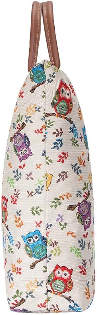 Bolsa Signare rectangular con diseño buhos y flores