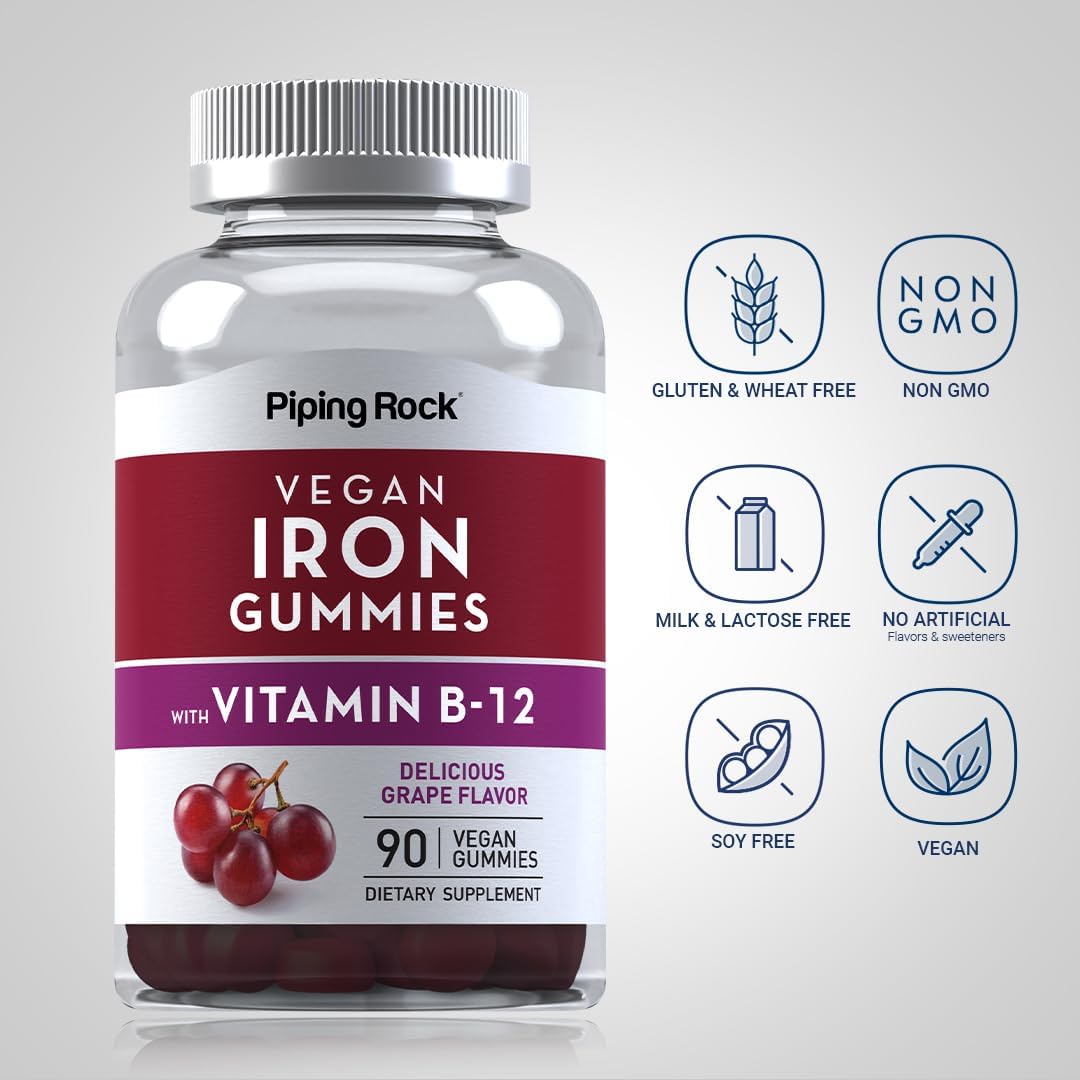 Suplemento Gomitas de hierro con vitamina B-12 90 unidades