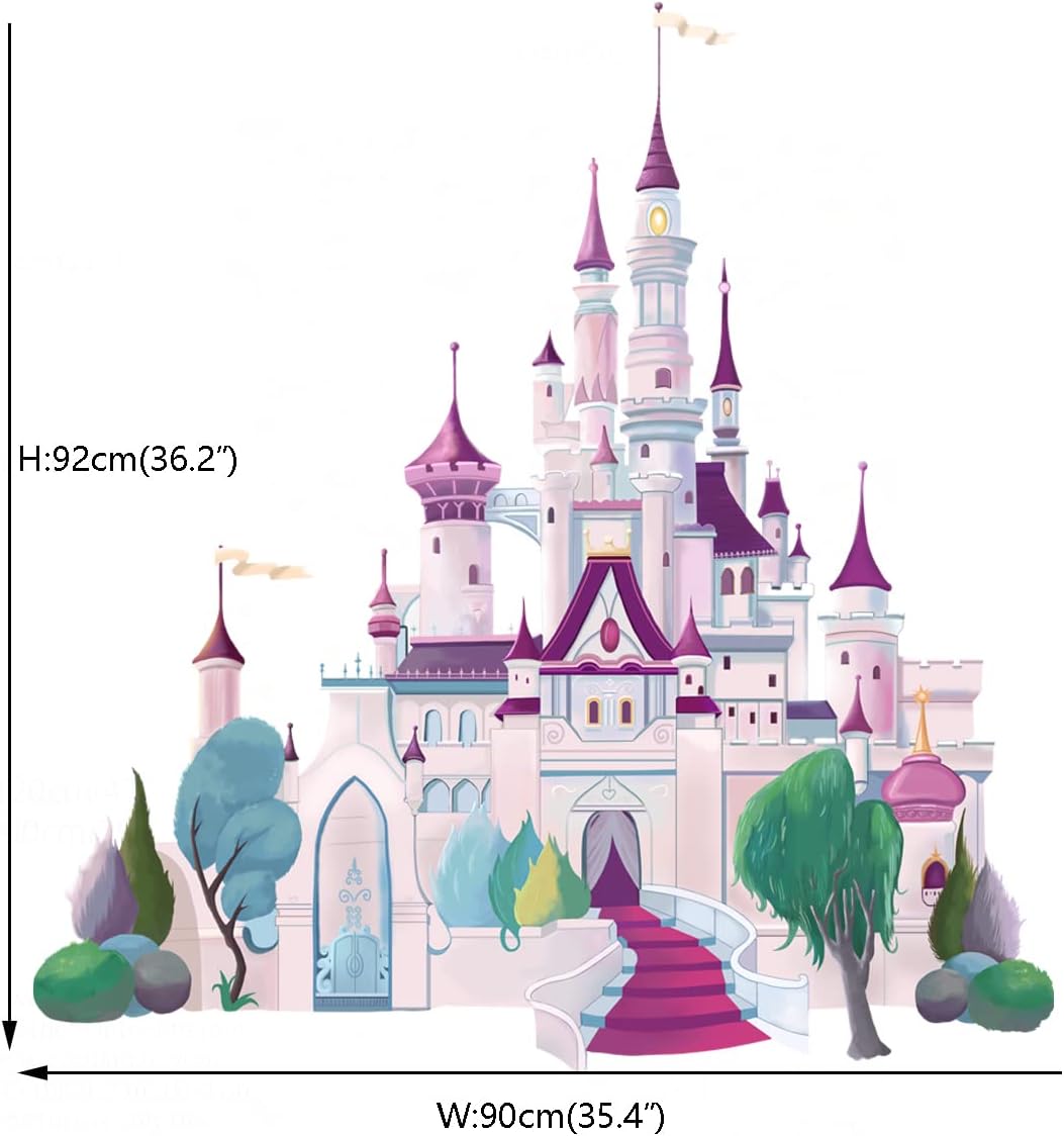 Runtoo Vinilos de Pared Castillo para Niñas Decoración Infantil