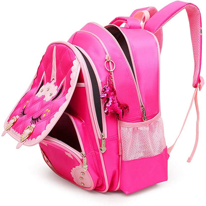 Morral escolar de unicornio para niñas rosado