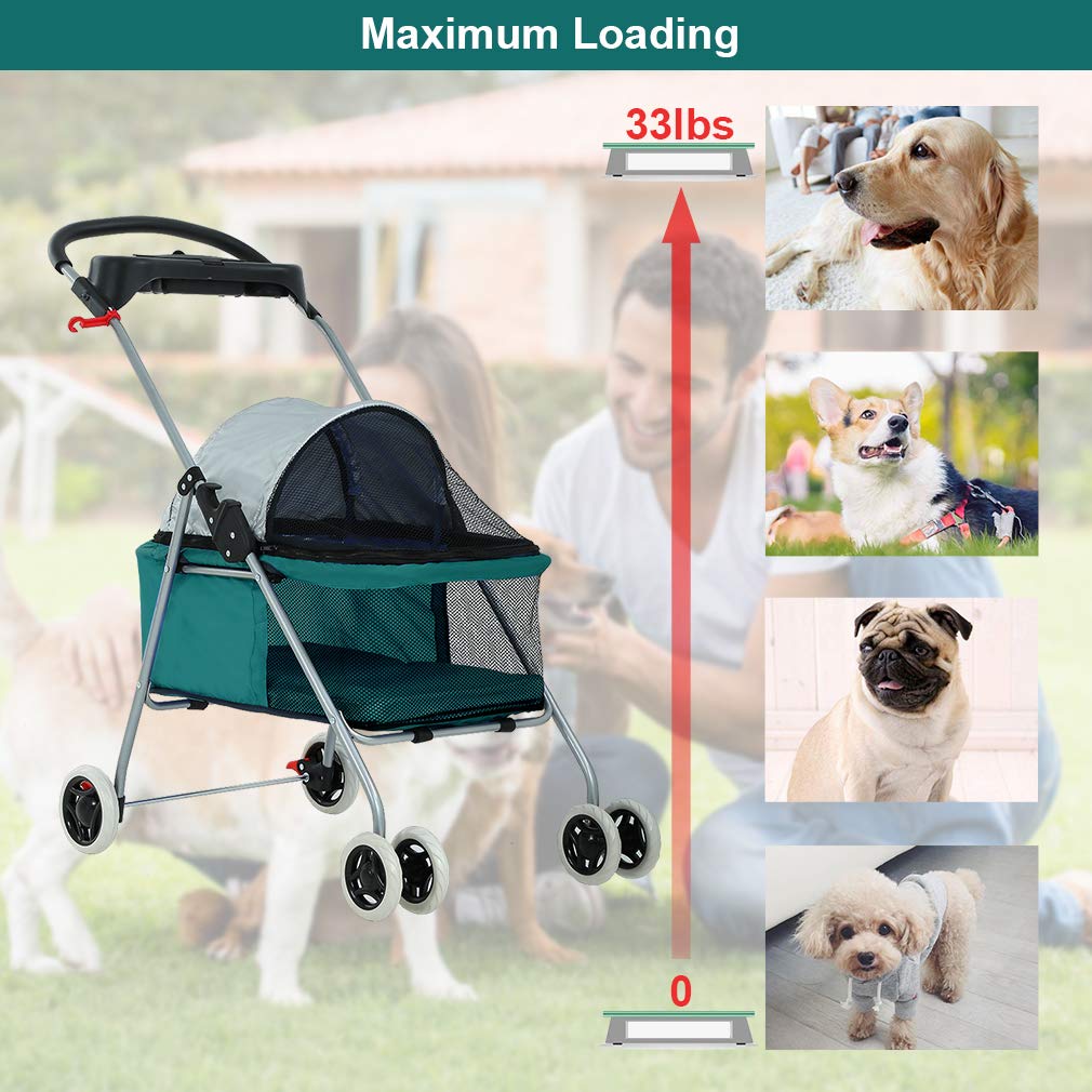 Carrito de mascotas BestPet, plegable y portátil para viajes