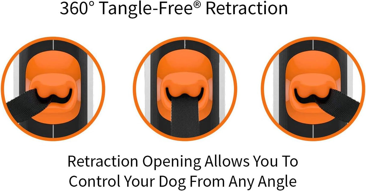 Correa retráctil para perro, Blanco/Naranja T007K TUG