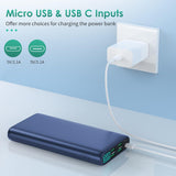 Cargador portátil de 38800 mAh pantalla LCD azul