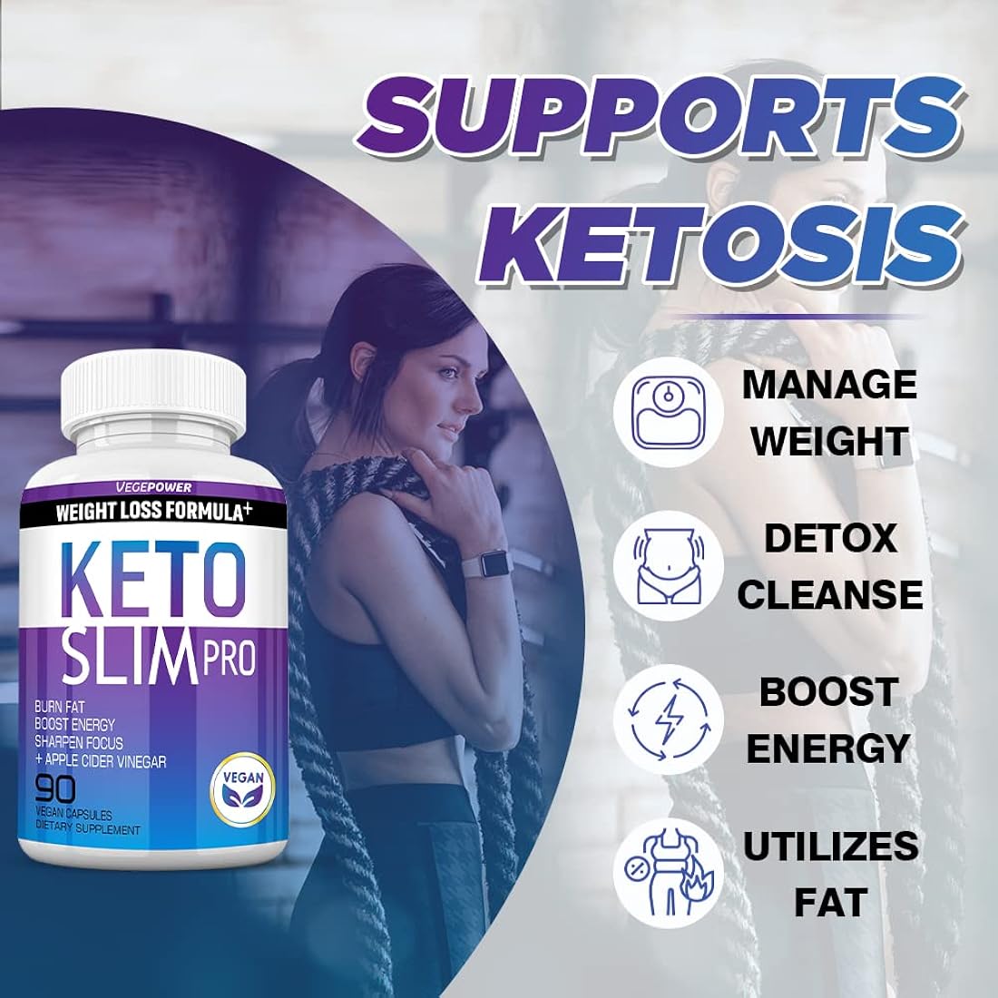 Píldoras Keto con vinagre de sidra de manzana VEGEPOWER