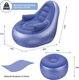 Sofá Inflable con Descanso y Otomana, para Camping y Hogar