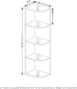 Estantería esquinera abierta de 4 niveles - Furinno Pasir
