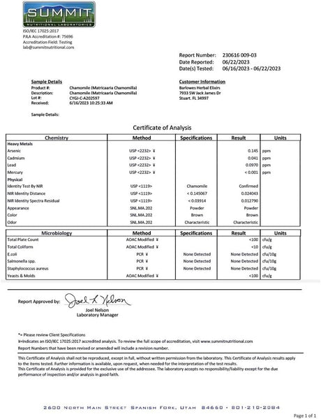 Extracto de manzanilla Barlowe's Herbal Elixirs