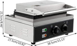 Máquina de waffles 10 rebanadas, marca comercial, 110V, antiadherente