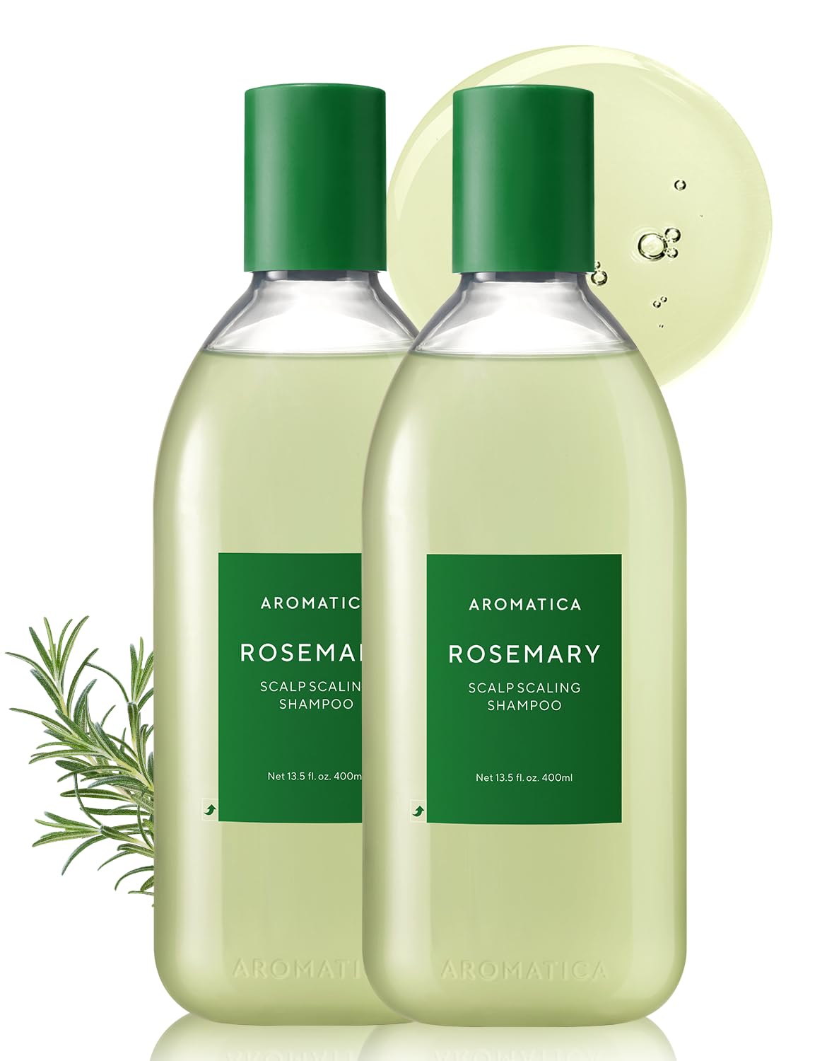 Shampoo 2 unidades vegano con aceite esencial de romero