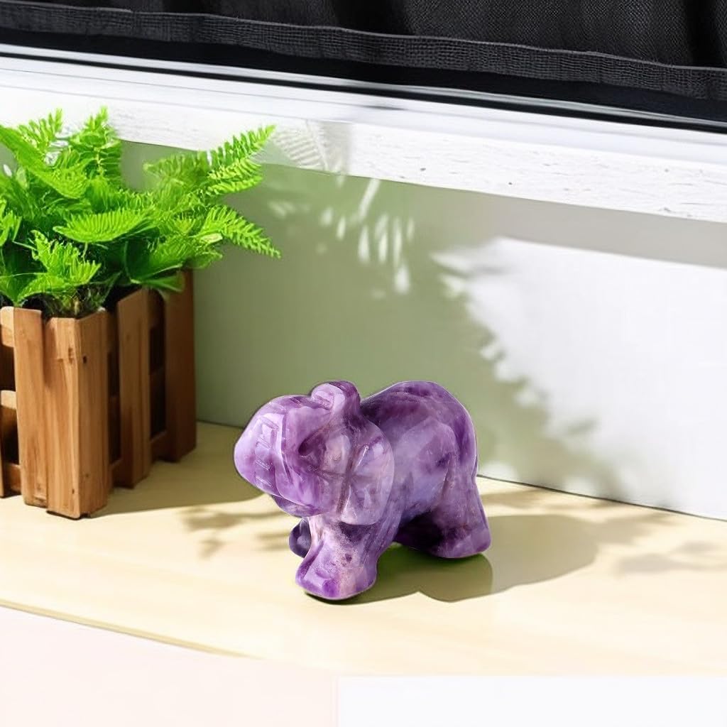 Amatista con cristales de elefante, piedras curativas