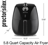 Freidora de aire Proctor Silex 5.8 QT, 1700W, 60 min, 35060