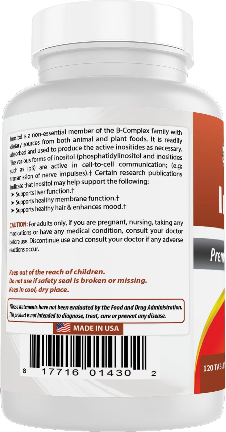 Best Naturals Inositol 1000 mg 120 cápsulas