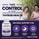 Suplemento de apoyo tiroideo y apoyo suprarrenal con yodo