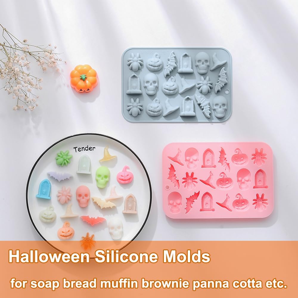 Molde de Silicona Halloween para Chocolate - 2 Piezas - Diseño Variado
