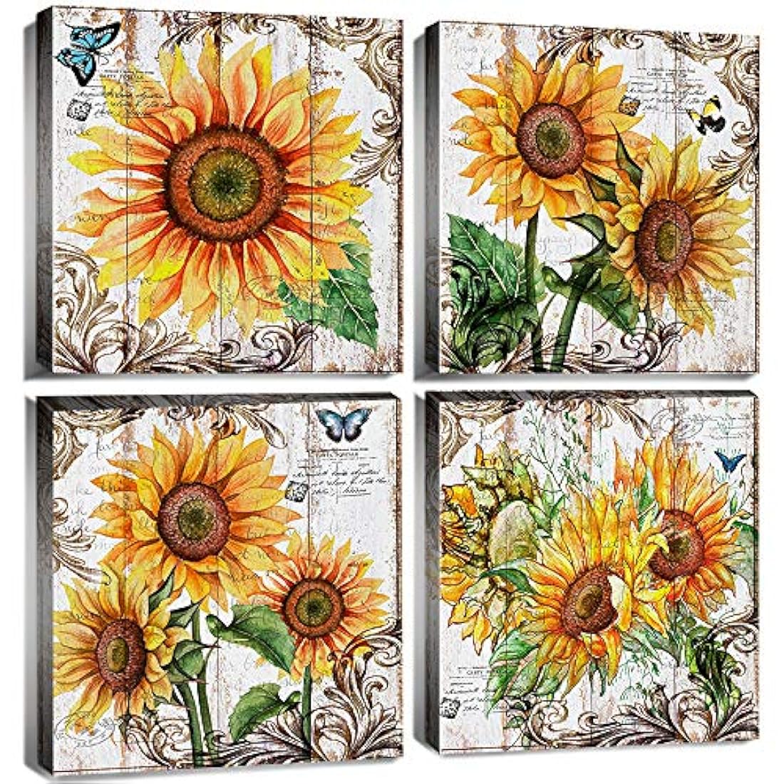 Sunfrower Snow Mountain Silueta de Lienzo decorativo