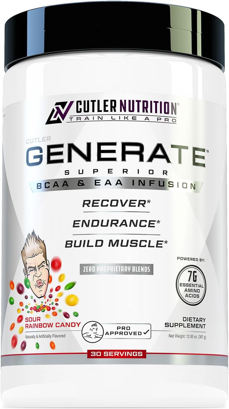 Suplemento de BCAA y EAA Cutler Nutrition, 5g BCAAs, 2g EAAs, 30 porciones