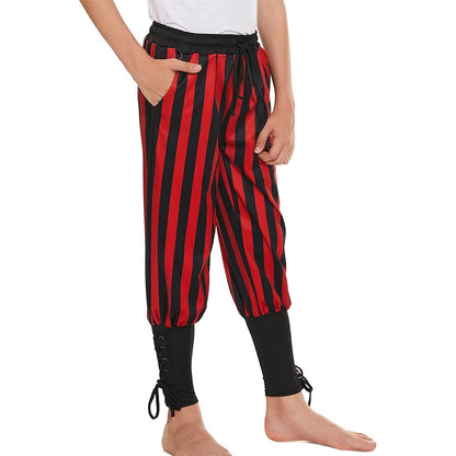 Pantalón de pirata medievales para niños rojo talla 4 - 5T