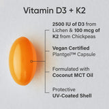 Suplemento D3 + K2, Sports Research, Vegano, 60 Softgels