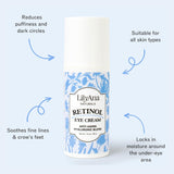 Crema de ojos con retinol para ojeras e hinchazón