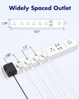 Regleta protectora de sobretensiones con puertos USB 10 pies