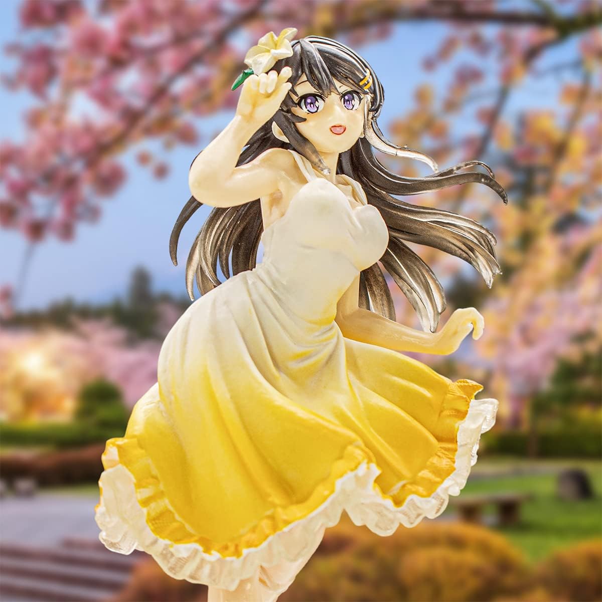 Figura Sexy y Elegante de Mai Sakurajima en Vestido de Primavera