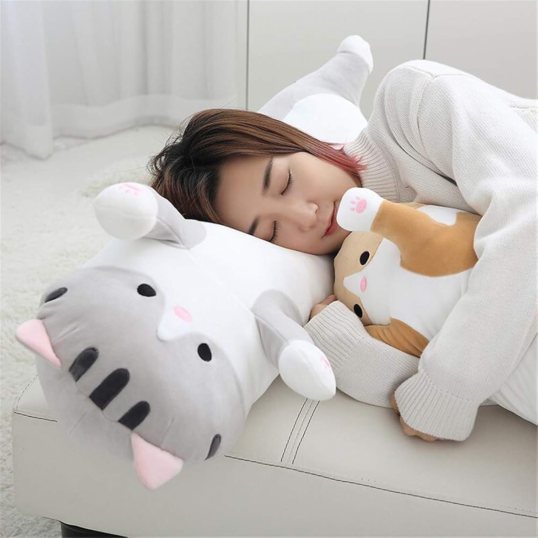 Peluche con diseño de gato de caricaturas de 19.6 pulgadas