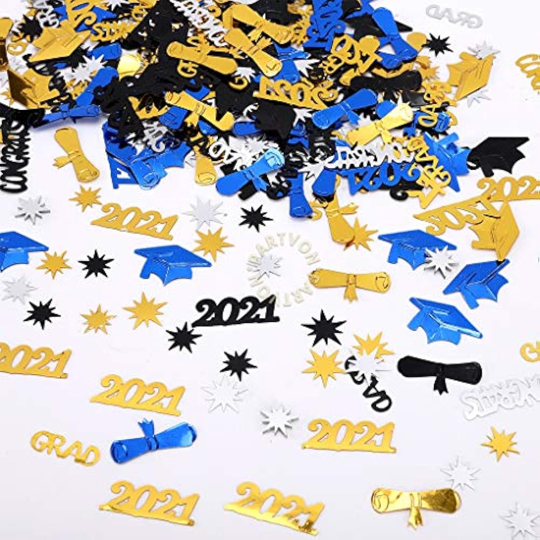 Confeti de graduación azul decoración de mesa para 2021