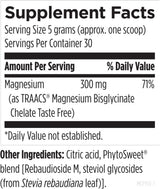 Magnesio Glycinato en Polvo de Designs for Health, 300mg