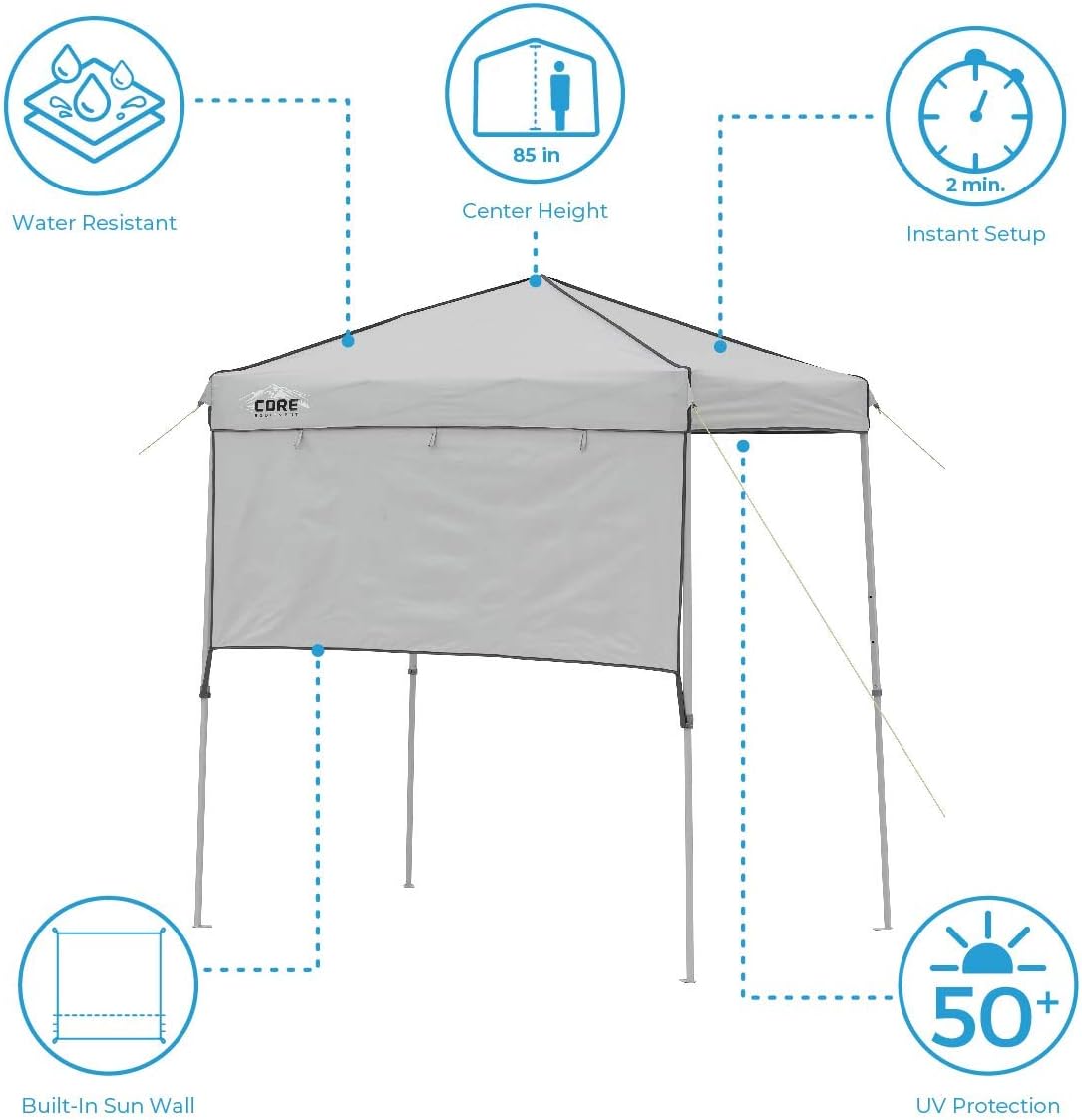 Tienda Instantánea Core con Pared Ajustable, 6 ft x 4 ft