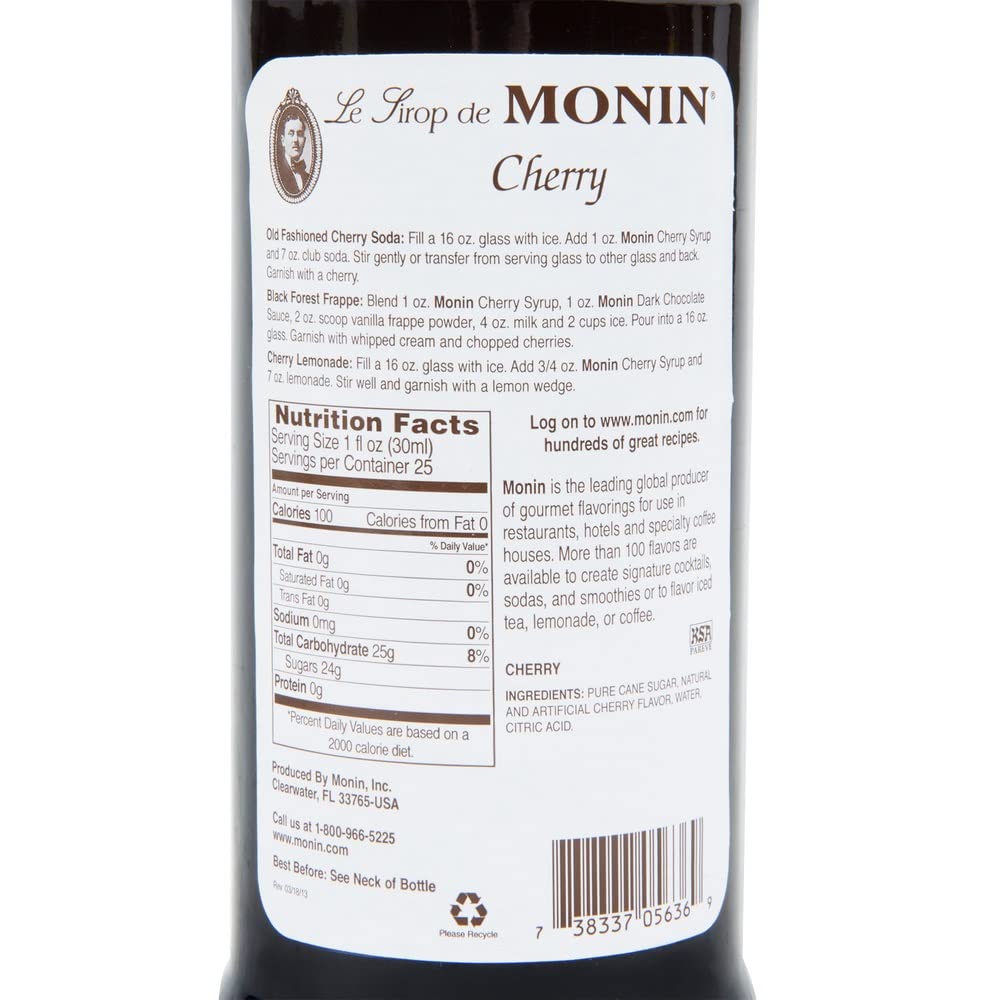 Sirope Sabor Cereza Monin - Aromatizante para Bebidas 700ml