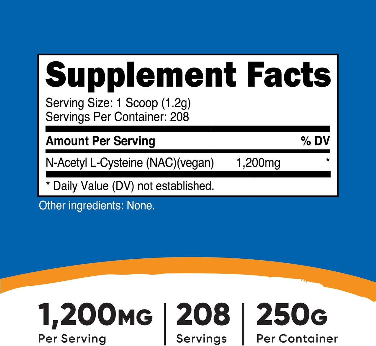Nutricost NAC en Polvo 250g - Vegano, No GMO, Sin Gluten