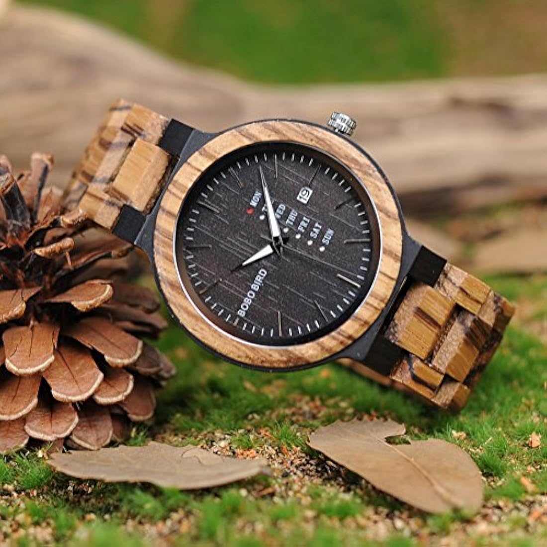 Reloj de madera para hombre Cuarzo analógico c