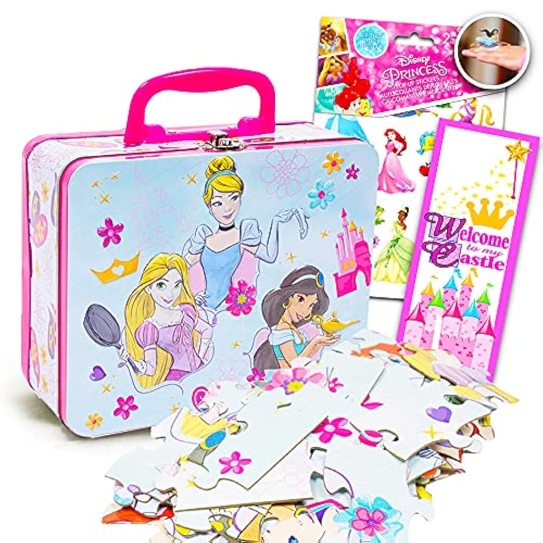 Disney Princess lonchera, 48 pegatinas para rompecabezas
