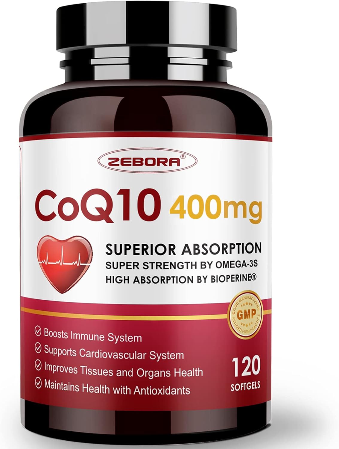 Suplemento de CoQ10 400mg, Antioxidante, 120 Servings