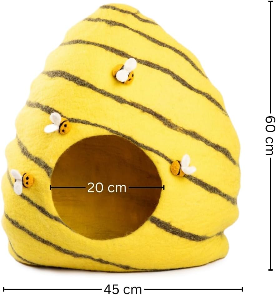 Cueva para Gatos de Lana Merino - Woolygon - Eco-Friendly, Beehive