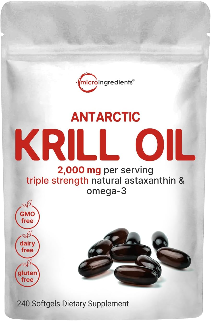 Suplemento de aceite de krill antártico 2,000 mg  240 cáp