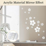 Pegatinas de Pared Espejo 3D, Decoración Floral, 18 Pcs