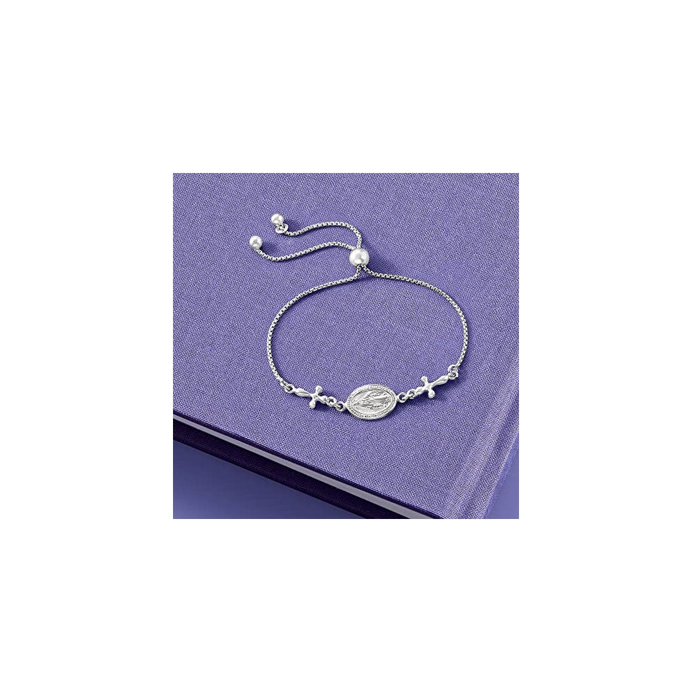 Pulseras de plata de ley italiana con medalla milagrosa