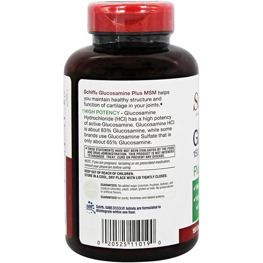 Suplementos Glucosamine Plus MSM  1500 mg  150 comprimidos