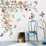 Vinilos Decorativos Flores y Mariposas Runtoo para Pared