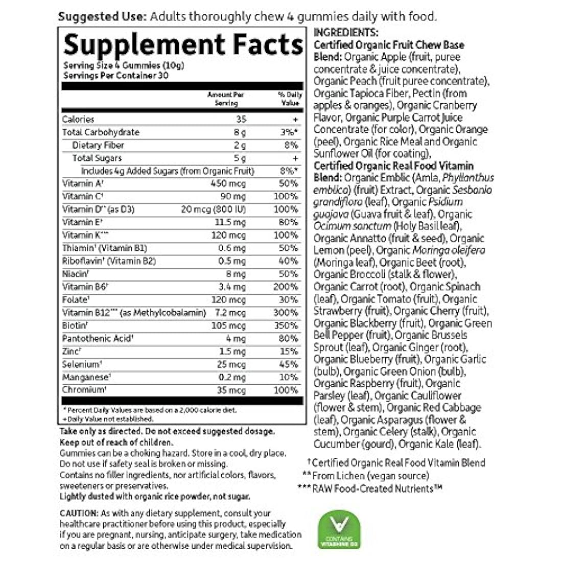 Garden of Life – Mykind Organics Hombres Gummy Vitaminas – Berry – Certificado orgánico, sin OMG, vegano, Kosher completo Multi – Methyl B12, C & D3 – sin gluten, soja y lácteos – 120 gomas de mascar de frutas reales